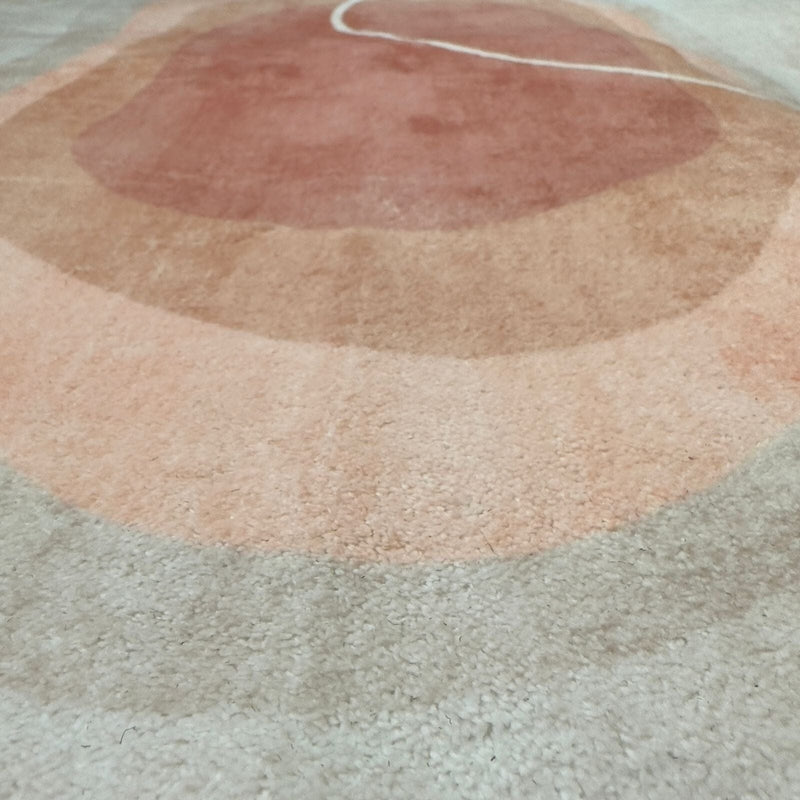 Tapete Decorativo Orgânico Abstrato Irregular para Sala - Laranja Areia Tapete - 0016 Conceito