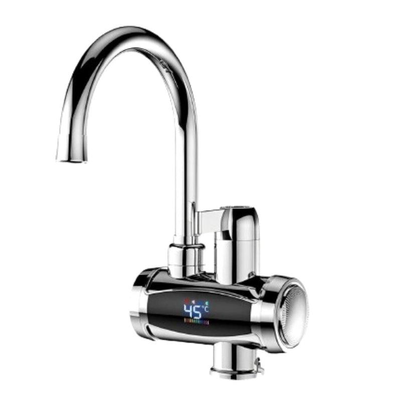 Torneira Heater Digital LED Elétrica com Aquecimento 3300W - 220V TorneiraCozinha - 0014 YuDome De Bancada Prata