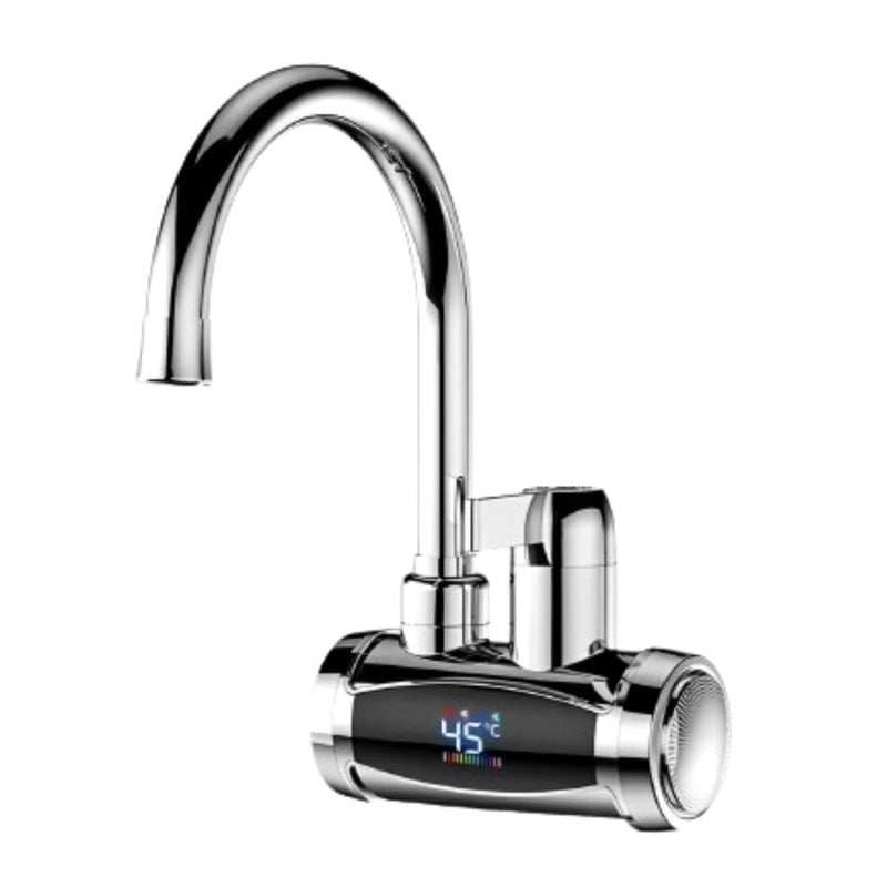Torneira Heater Digital LED Elétrica com Aquecimento 3300W - 220V TorneiraCozinha - 0014 YuDome De Parede Prata