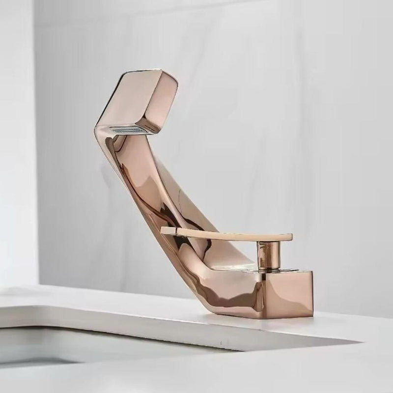 Torneira Moderna Flossy Monocomando - Água Quente e Fria TorneiraLavabo - 0014 YuDome Rose Gold