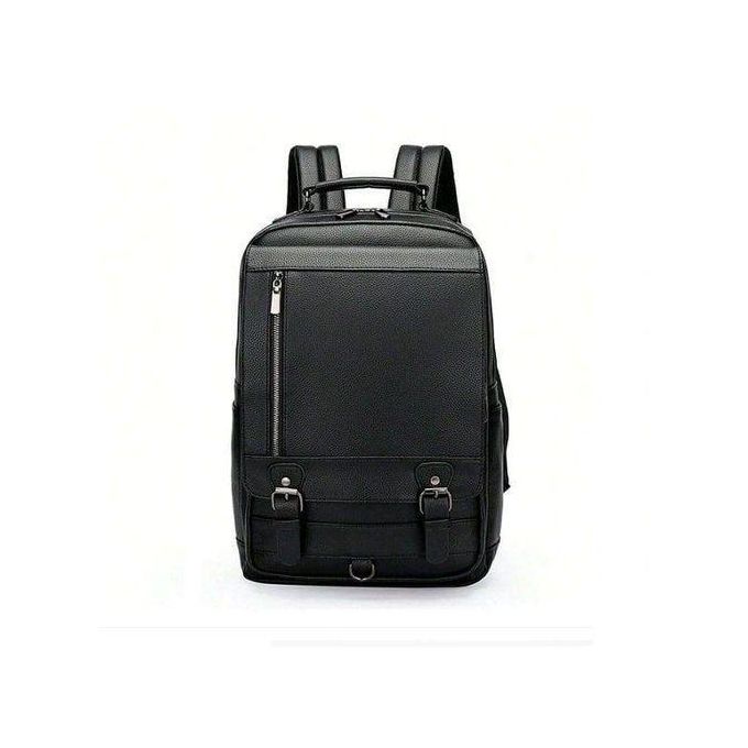 Luxury Brand Man Leather Casual Solid Daypacks Travel Large Capacity Backpack Students 14 inches Laptop School Bag Men