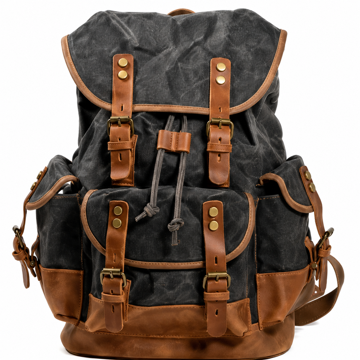 Vintage Men’s Canvas Backpack – Large Capacity for Travel and Outdoor Activities