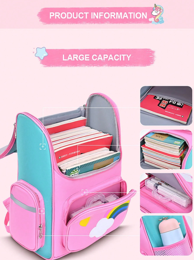 Unicorn Wheeled Backpack With Wheels Rolling For Kids