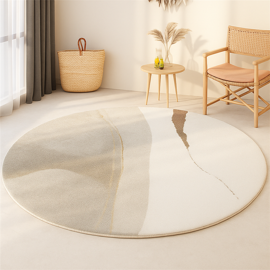 Organic Round Decorative Rug – Hail