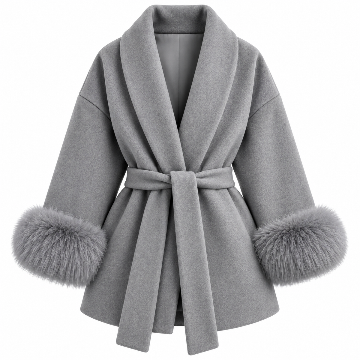 Luxe Fox Fur Wool Overcoat