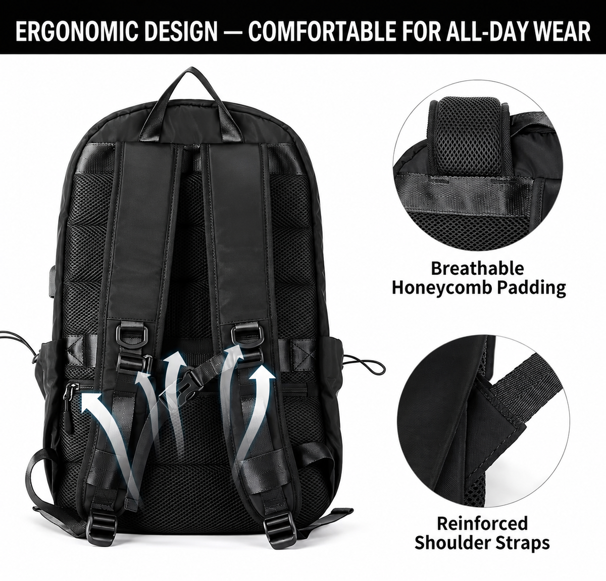 Waterproof Travel Carry-On Backpack – Lightweight Laptop Daypack for Men & Women (Hiking & College)