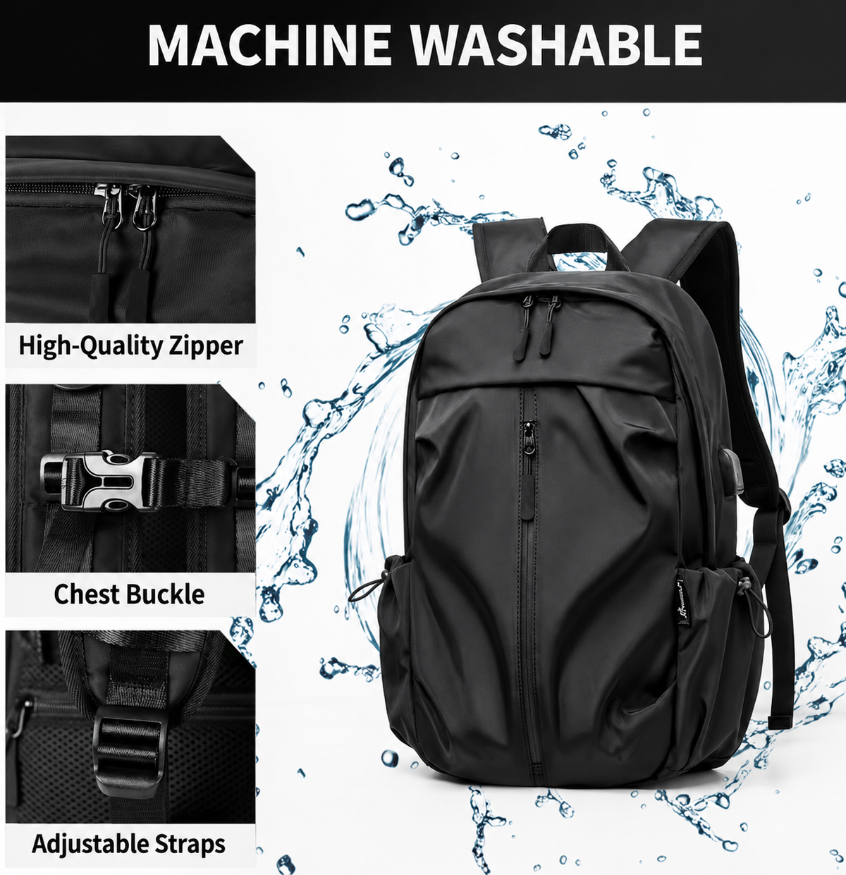 Waterproof Travel Carry-On Backpack – Lightweight Laptop Daypack for Men & Women (Hiking & College)