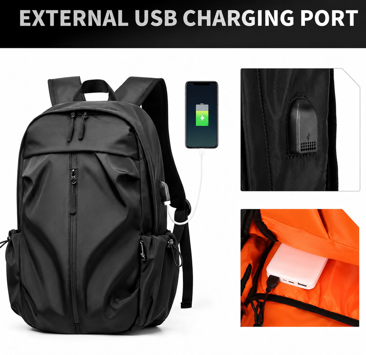 Waterproof Travel Carry-On Backpack – Lightweight Laptop Daypack for Men & Women (Hiking & College)
