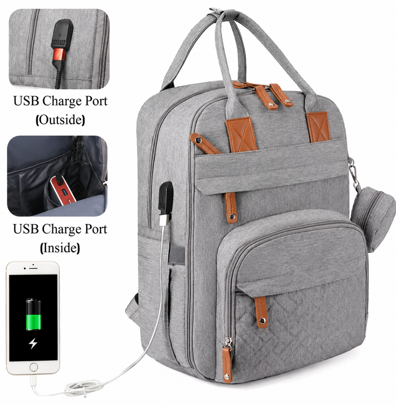 Diaper Bag Backpack Baby Essentials Travel Tote Multifunction Waterproof with Changing Station Pad Stroller Straps Big for Mommys and daddys