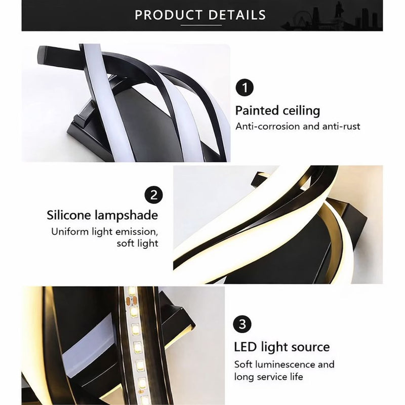Triple Spiral LED Wall Lamp