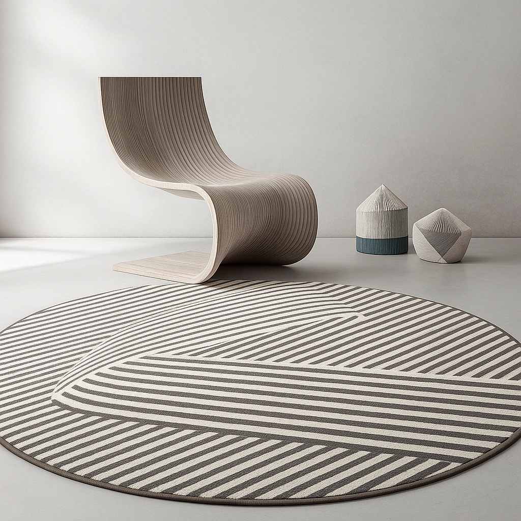 Organic Round Decorative Rug – Trace