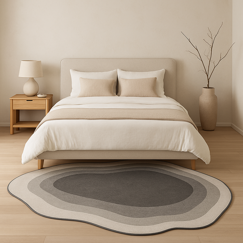 Modern Abstract Organic Carpet – Dark Living Room & Bedroom Decor