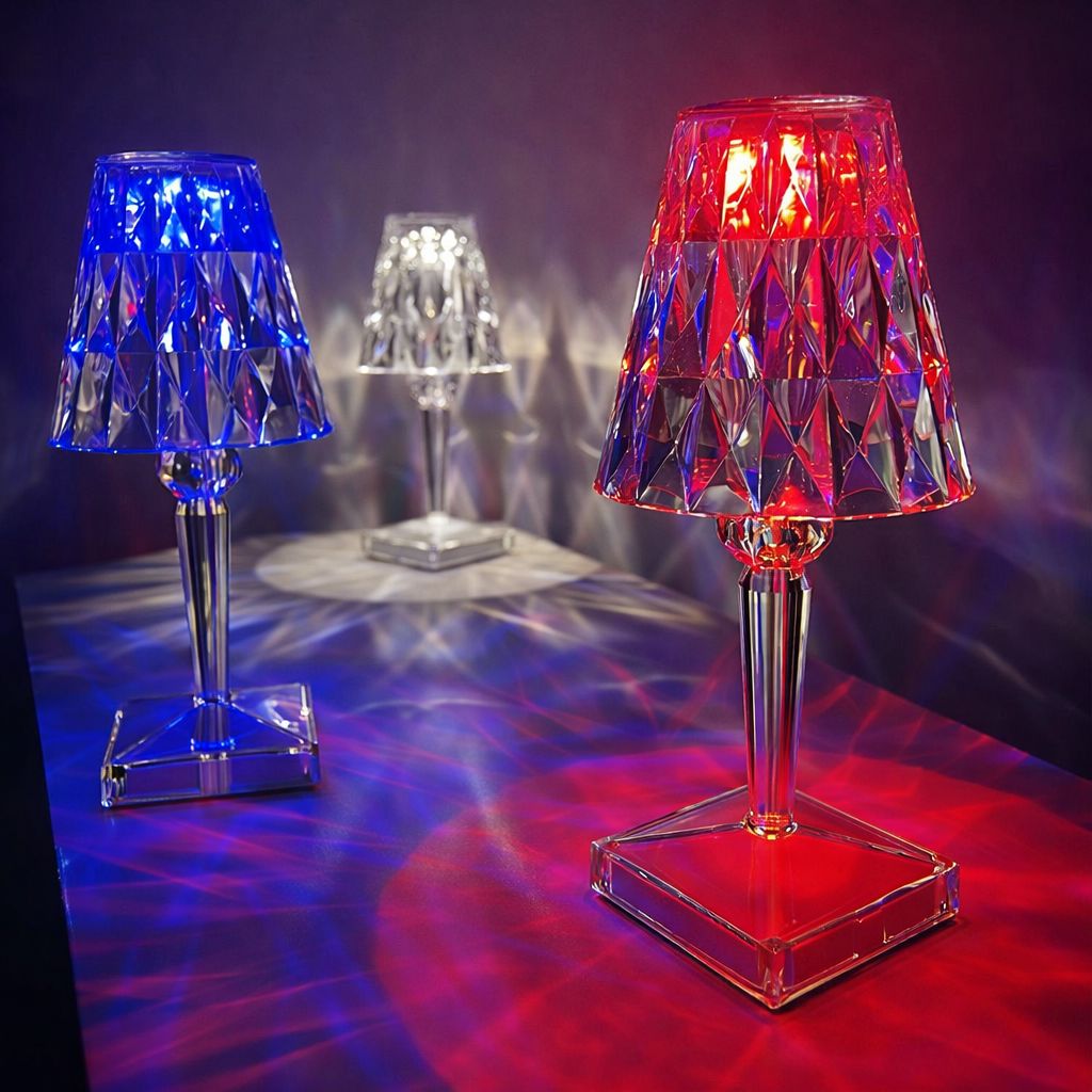 Vintage Crystal Touch LED Table Lamp – 16 Colours Wireless