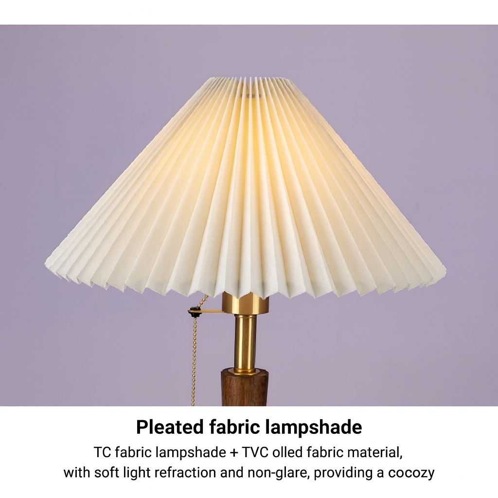 Retro Vienna Pleated Table Lamp 18.5in