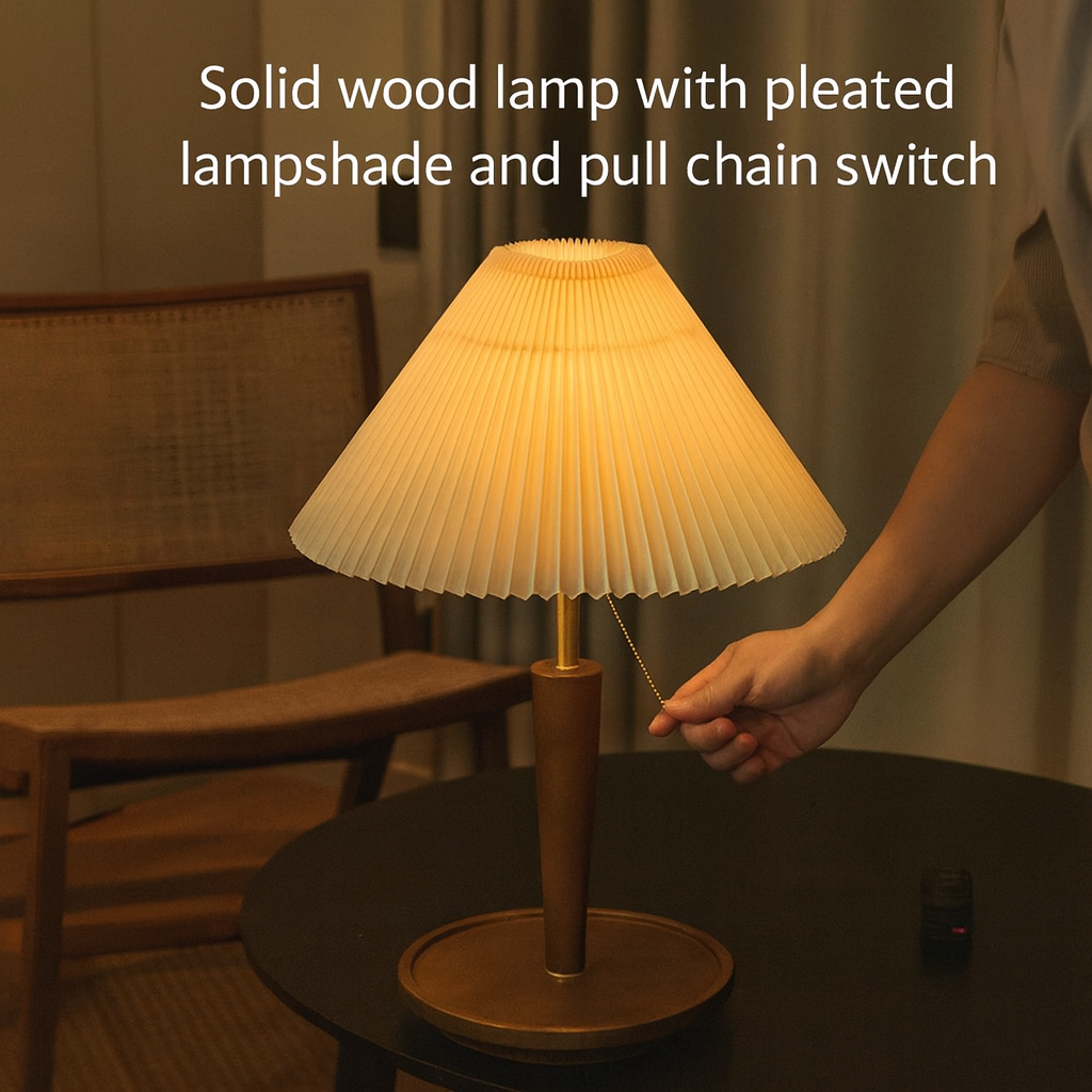 Retro Vienna Pleated Table Lamp 18.5in