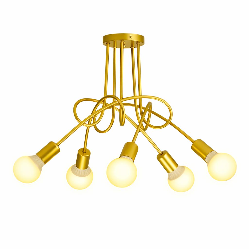 Sputnik Interlaced Ceiling Light – Modern Chandelier with 3 or 5 Arms