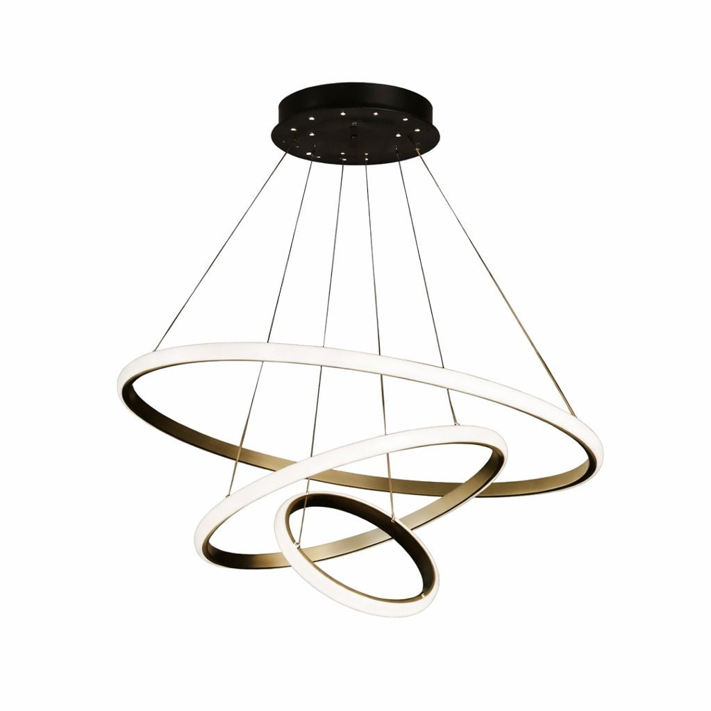 Triple Circular LED Pendant Light for Dining Room – Modern Hanging Chandelier