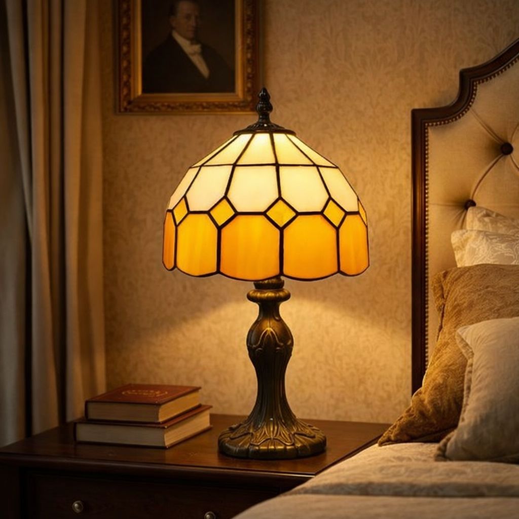 Classic Tiffany Stained Glass Table Lamp