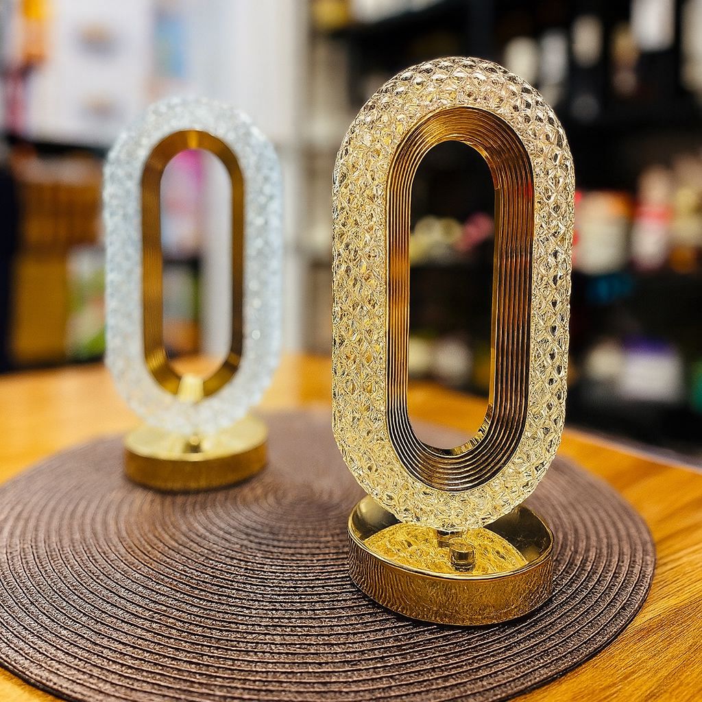 Luxury Oval Crystal Table Lamp