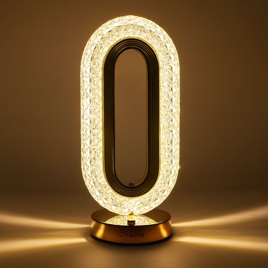 Luxury Oval Crystal Table Lamp