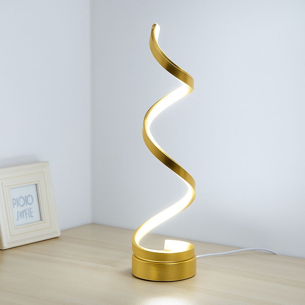 Luna Luxury Golden Spiral LED Table Lamp