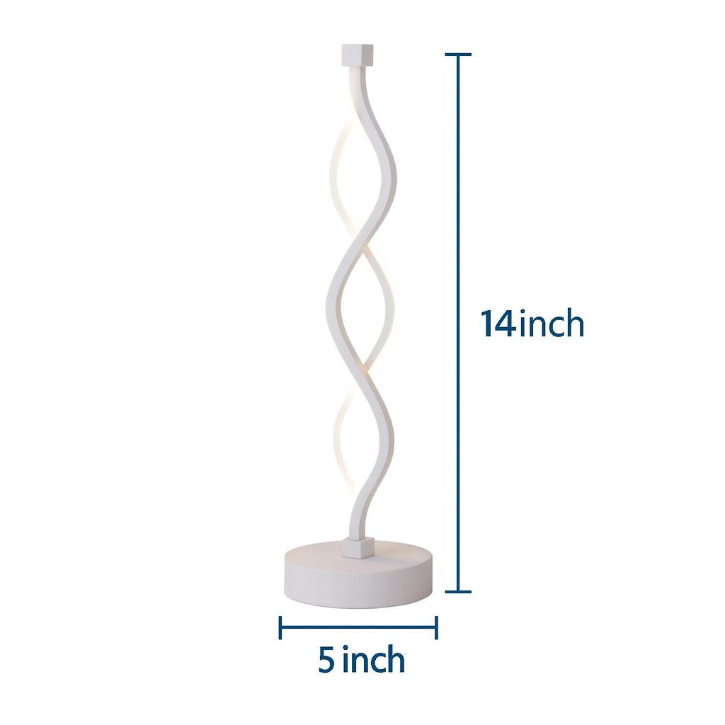 Double Spiral 14" LED Table Lamp – Modern Desk & Bedside Light