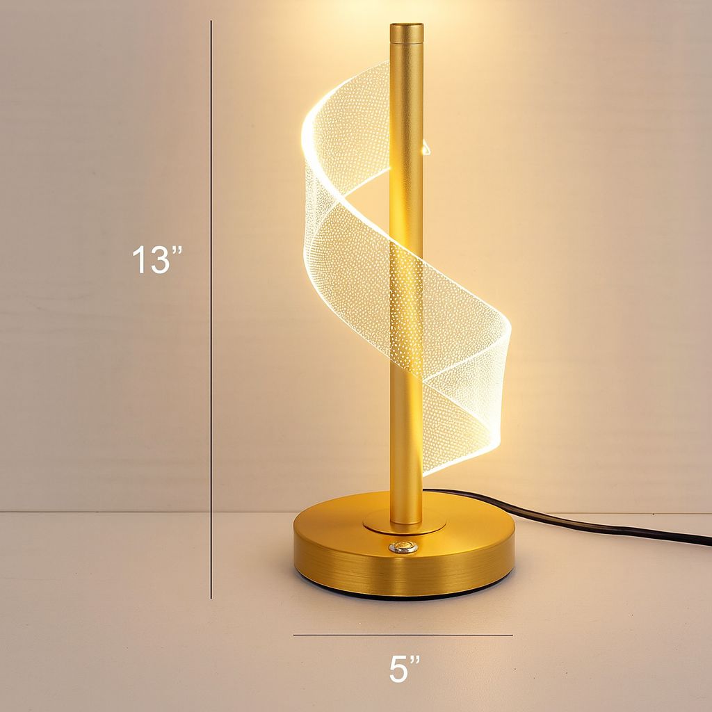 Acrylic Spiral Touch LED Table Lamp – Modern Desk & Bedside Light