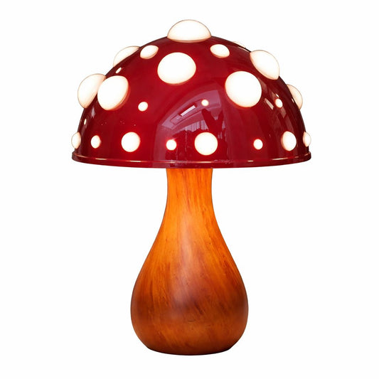 Solid Wood Mushroom Table Lamp – LED Bedside & Desk Light