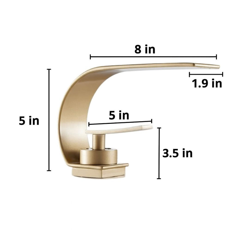 Classic Golden Arc Bathroom Mixer Tap – Luxury Washbasin Tap