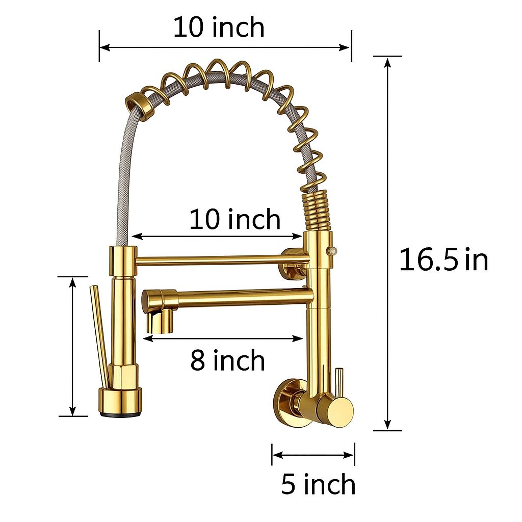 Gourmet Kitchen Tap Senses 360° – 16.7-Inch Swivel Pull-Down Tap