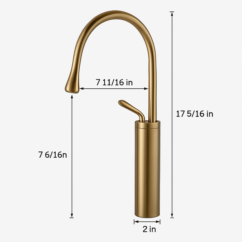 Luxury Slim Soft Room Faucet for Bathroom Sink – 17.3in