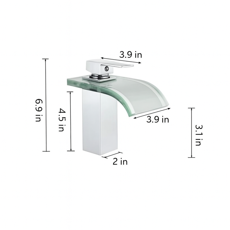 Luxury Riffle Glass Faucet – Single Handle Bathroom Sink Tap