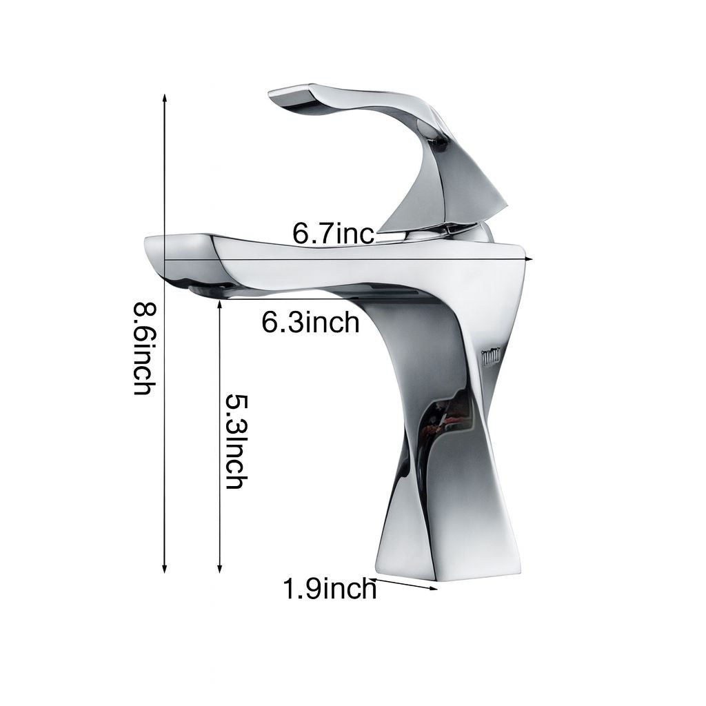 Classic Tressed Bathroom Mixer Tap – Single Handle Hot & Cold Water