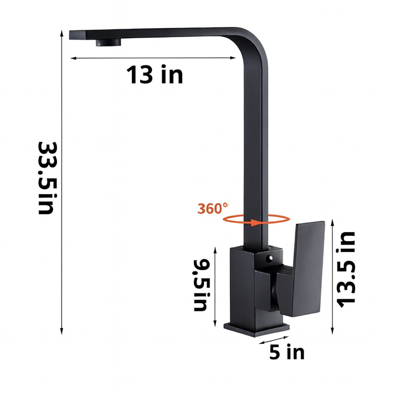 FlexHydra 360° Single Handle Kitchen Faucet – Stainless Steel