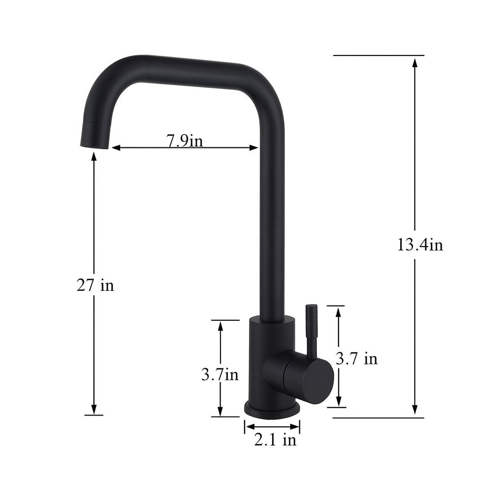 Quality Matte Square Kitchen Mixer Tap – Hot & Cold Water