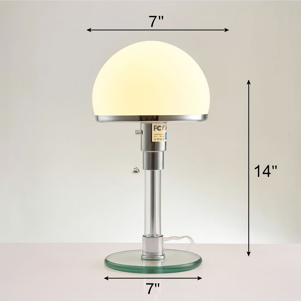 Orby Glass Table Lamp – Modern Bedside Light 14in