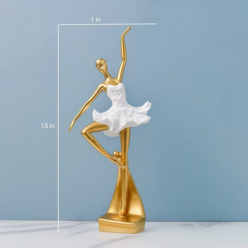 Golden Resin Ballerina Sculptures – Ballet Grace Collection