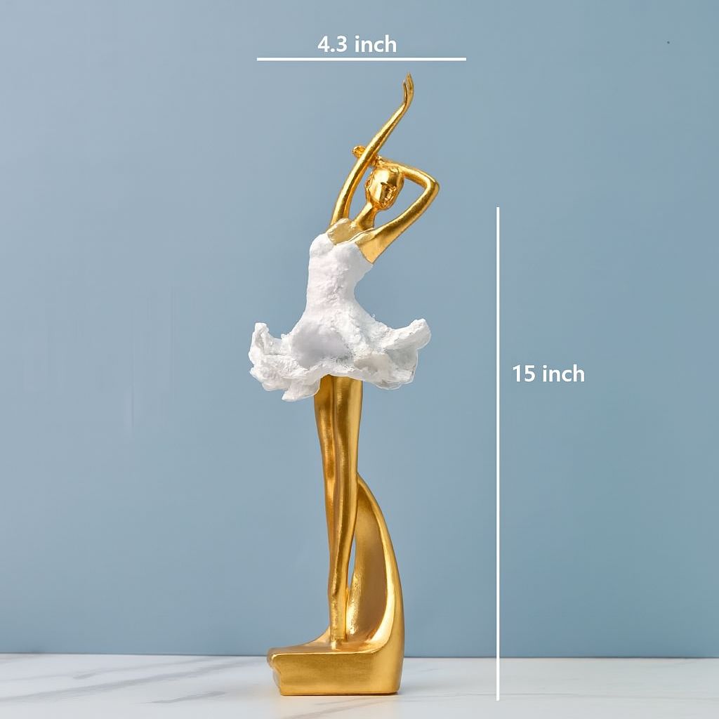 Golden Resin Ballerina Sculptures – Ballet Grace Collection