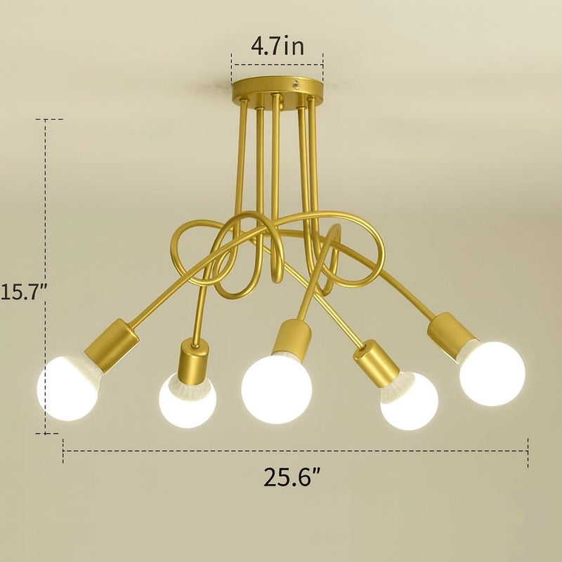 Sputnik Interlaced Ceiling Light Fixture (3 or 5 Arms) for Living Room and Bedroom