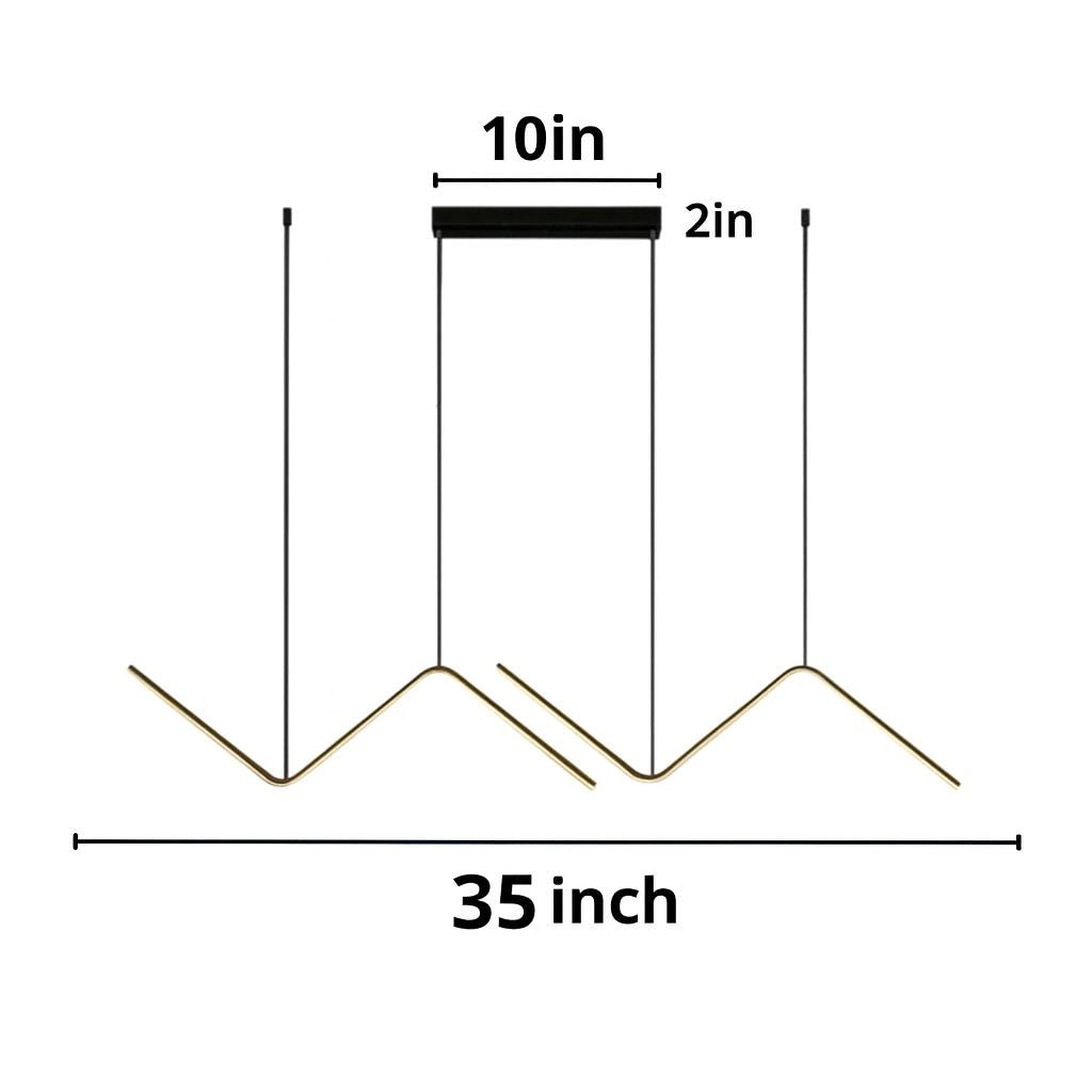 Minimalist Wave Line LED Pendant Light – 35.4 in Modern Hanging Chandelier