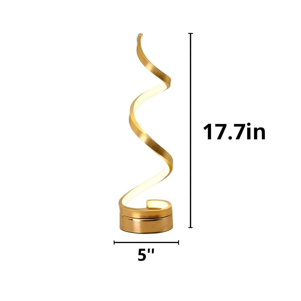 Luna Luxury Golden Spiral Desk Lamp