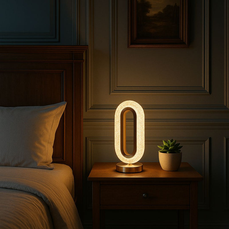 Luxury Oval Crystal Table Lamp