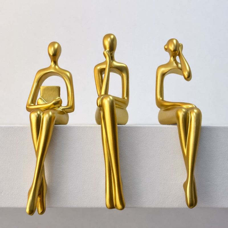Abstract Thinker Contemporary Decorative Sculpture (Set of 3)
