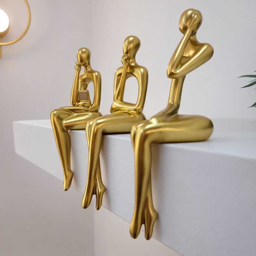 Abstract Thinker Contemporary Decorative Sculpture (Set of 3)