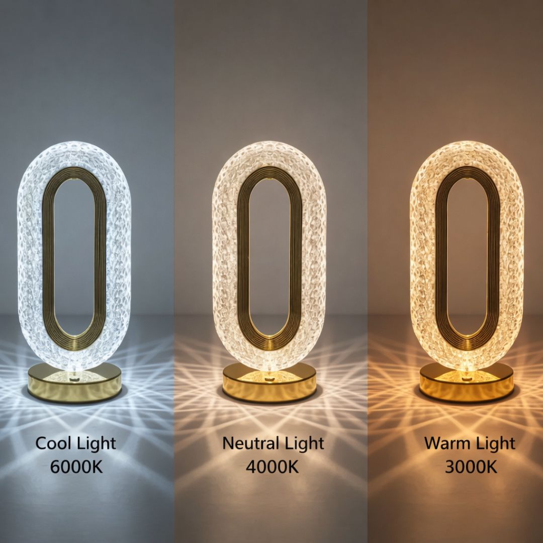 Luxury Oval Crystal Table Lamp