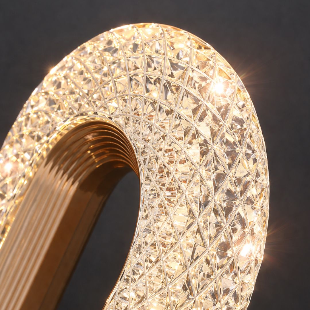 Luxury Oval Crystal Table Lamp