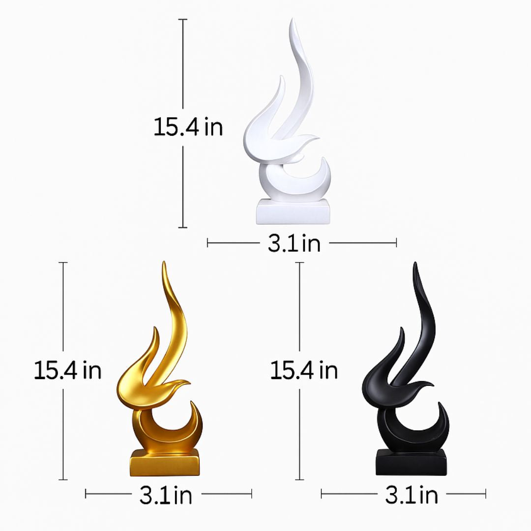 Abstract Sculpture Art Flame Decor