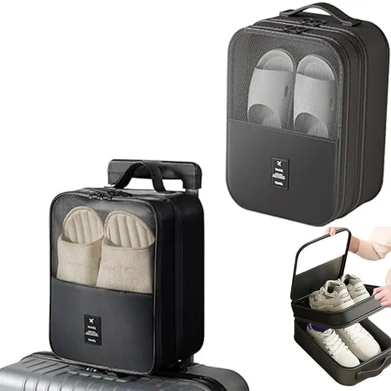 Travel Shoe Bags – 3-Pair Capacity, Compact & Space-Saving