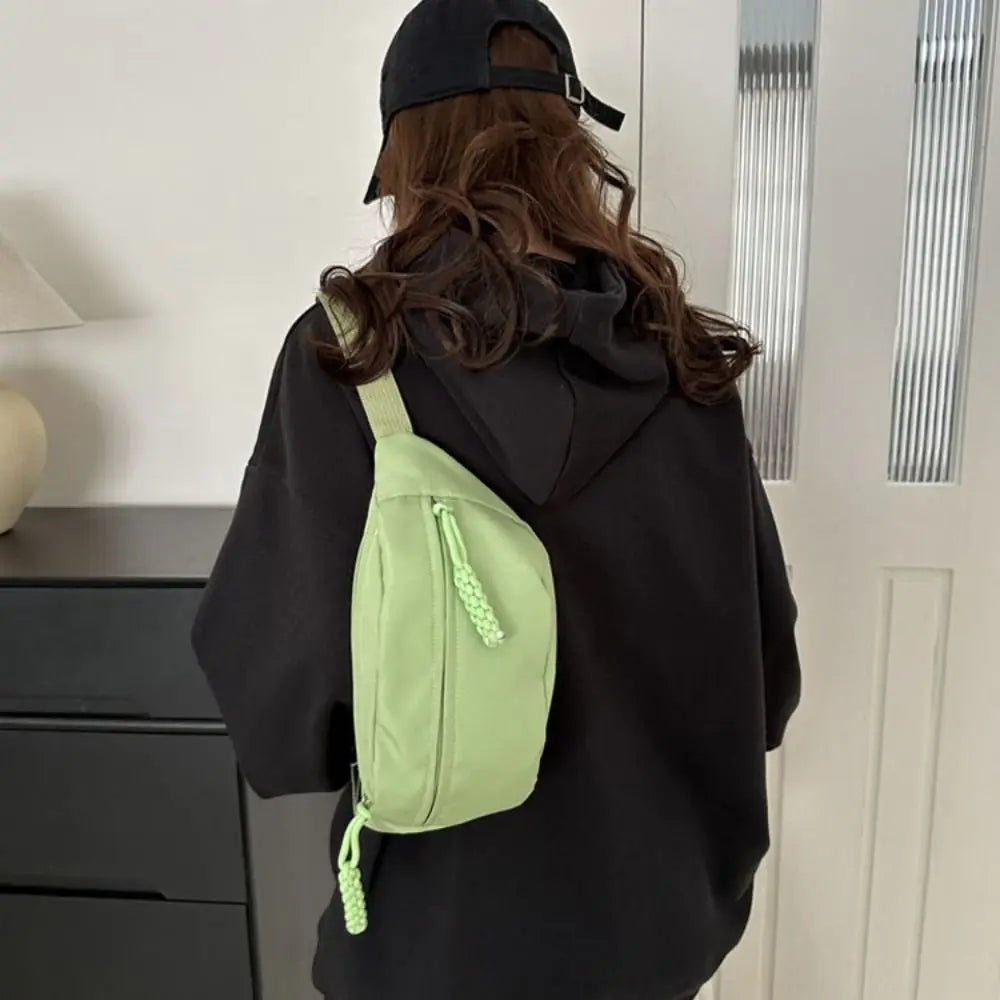 Women's Half-Moon Chest Bag – Waterproof Oxford, Large Capacity