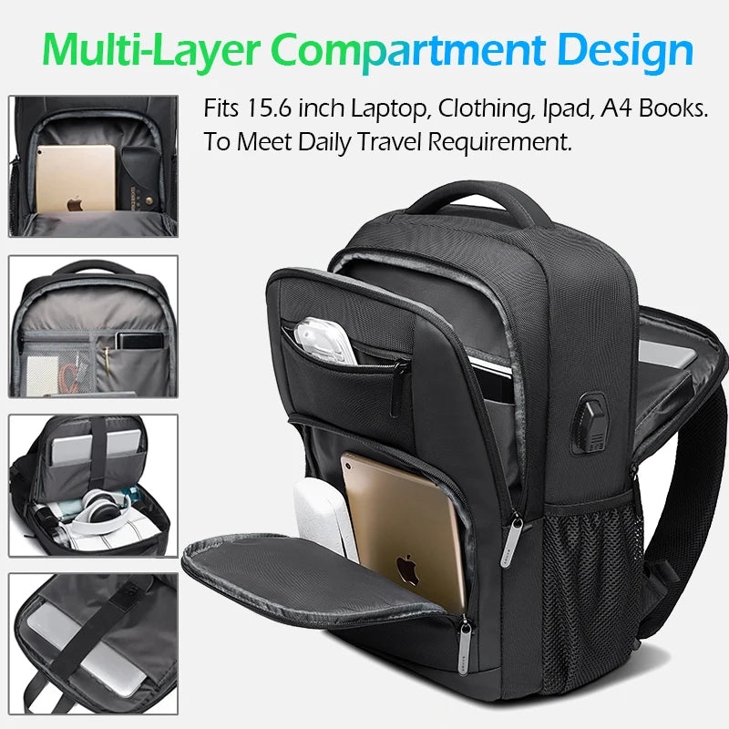 BANGE 15.6" Laptop Backpack – Waterproof Travel & Business Bag